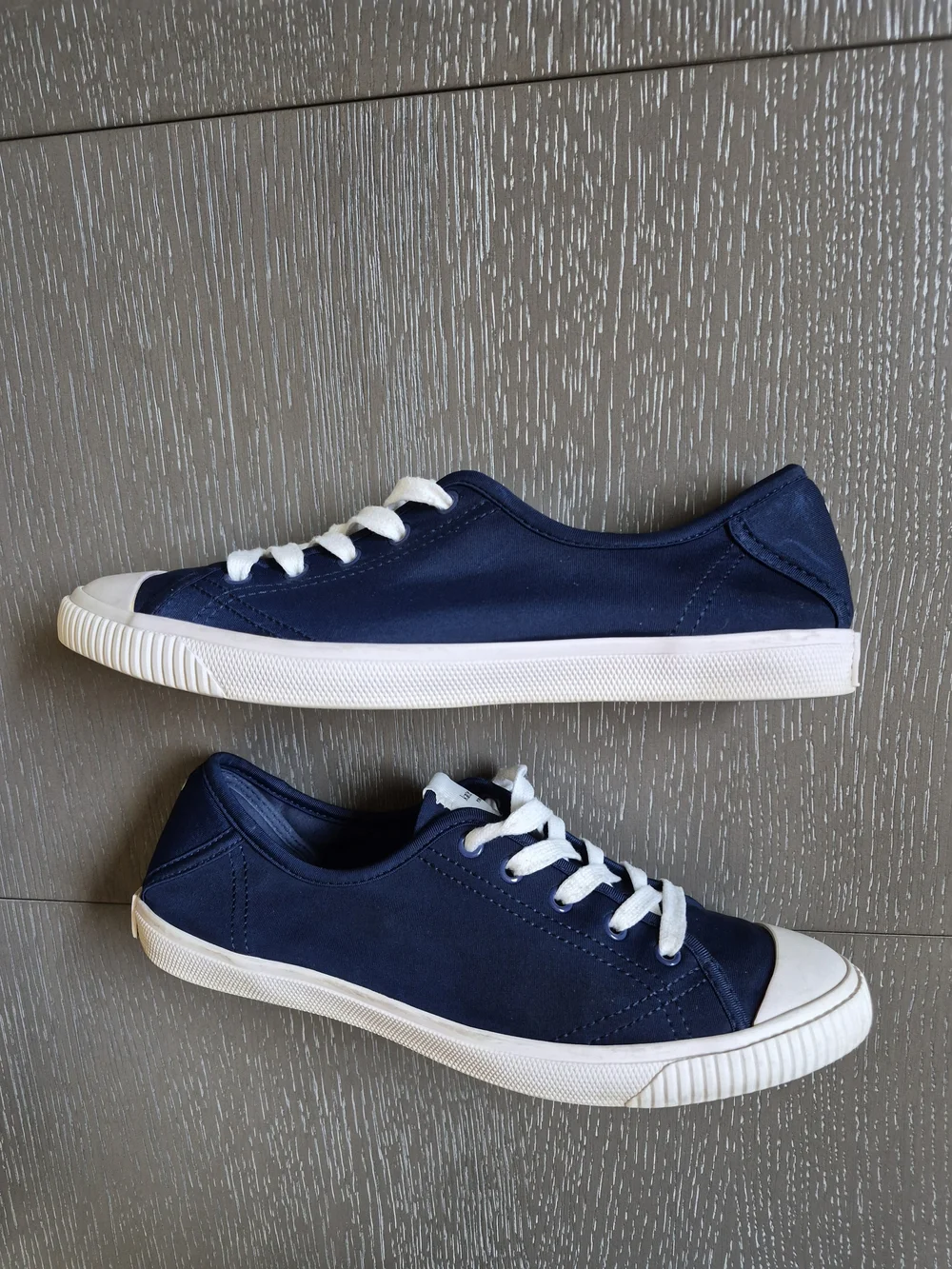 kate spade Tennison Navy Canvas Low-Top Sneakers with White Laces